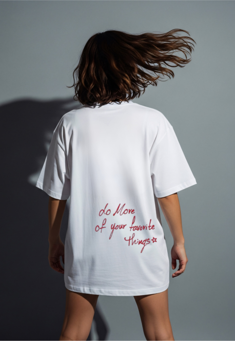 Tricou oversized  din bumbac organic Do more of your favourite things [3]