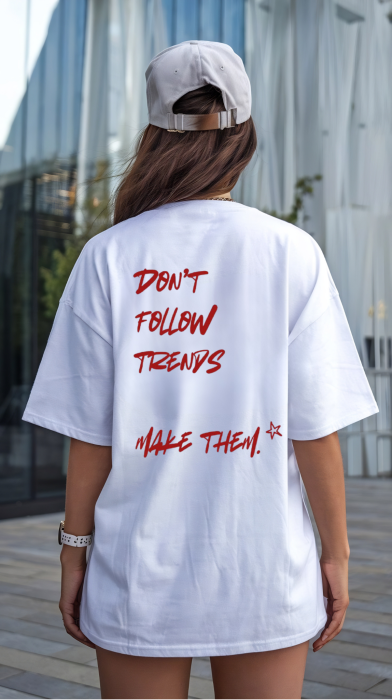 Tricou oversized  din bumbac organic Don't follow trends [3]