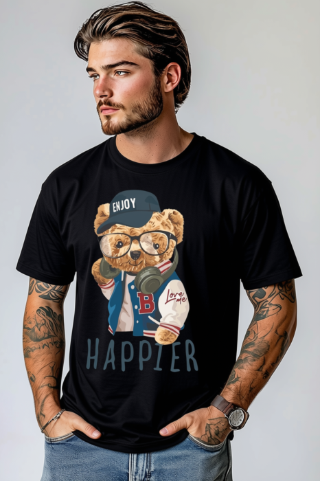Tricou unisex din bumbac 100% Enjoy happier [4]