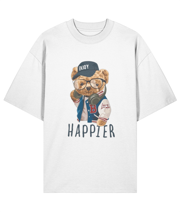 Tricou oversized  din bumbac organic Enjoy happier [4]