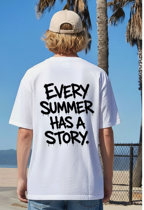 Tricou oversized  din bumbac organic Every summer has a story [3]