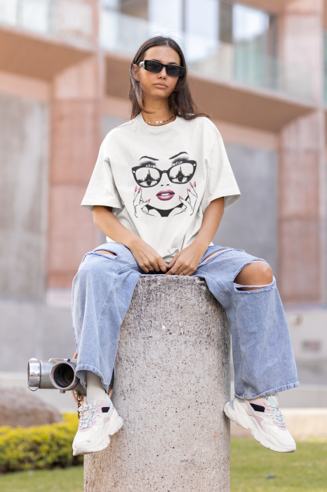 Tricou oversized din bumbac organic Fizz girl [7]