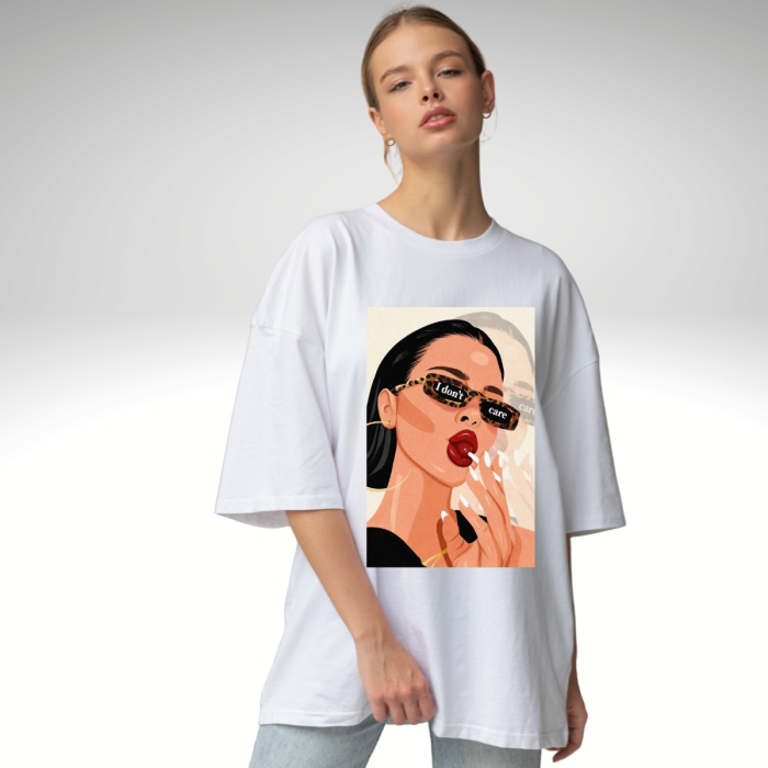 Tricou oversized din bumbac organic I don't care [3]