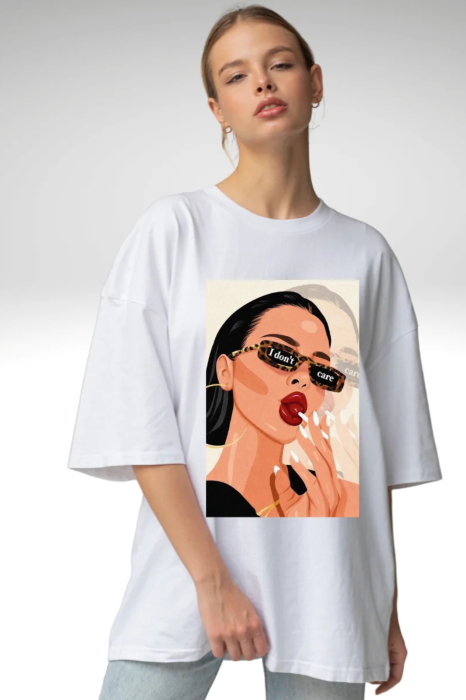 Tricou oversized din bumbac organic I don't care [4]