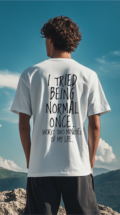 Tricou oversized  din bumbac organic I tried to be normal [3]