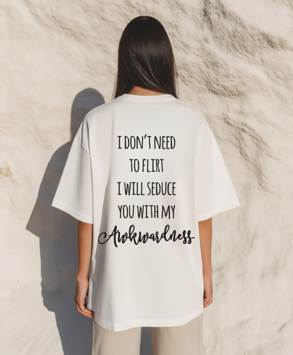 Tricou oversized  din bumbac organic  I will seduce you [3]