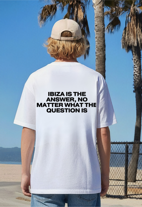Tricou oversized  din bumbac organic  Ibiza is the answer [3]