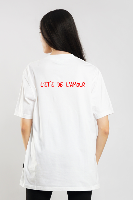 Tricou oversized din bumbac organic L'été de l'amour [3]