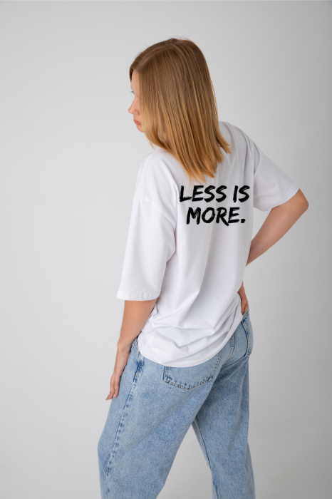 Tricou oversized  din bumbac organic Less is more [3]