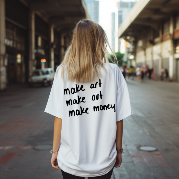 Tricou oversized  din bumbac organic Make art [3]