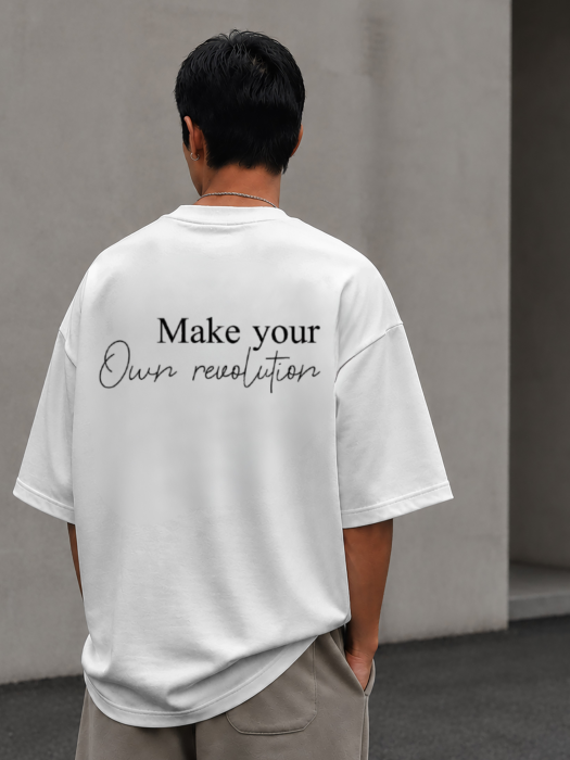 Tricou  oversized din bumbac organic   Make your own revolution [3]
