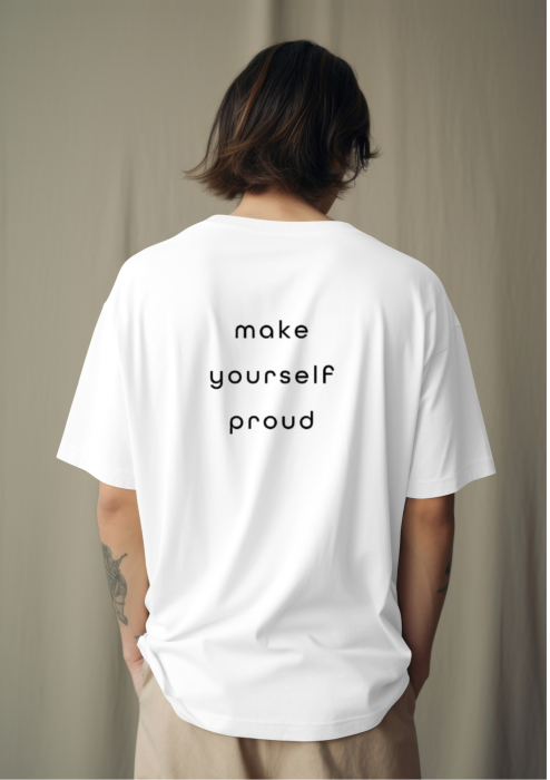 Tricou  oversized din bumbac organic Make yourself proud [3]