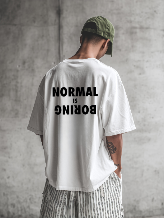 Tricou oversized  din bumbac organic Normal is boring [3]