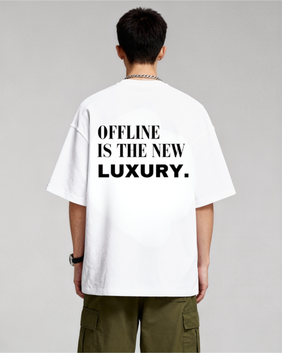 Tricou oversized  din bumbac organic Offline is new luxury [3]