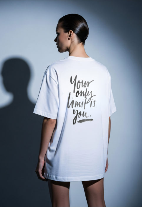 Tricou oversized din bumbac organic  Only limits is you [3]