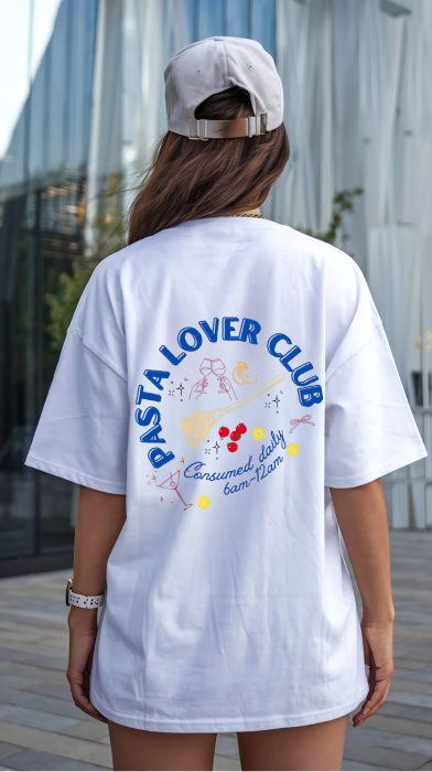 Tricou oversized  din bumbac organic Pasta lover club [3]