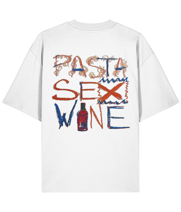 Tricou oversized  din bumbac organic Pasta sex wine [4]