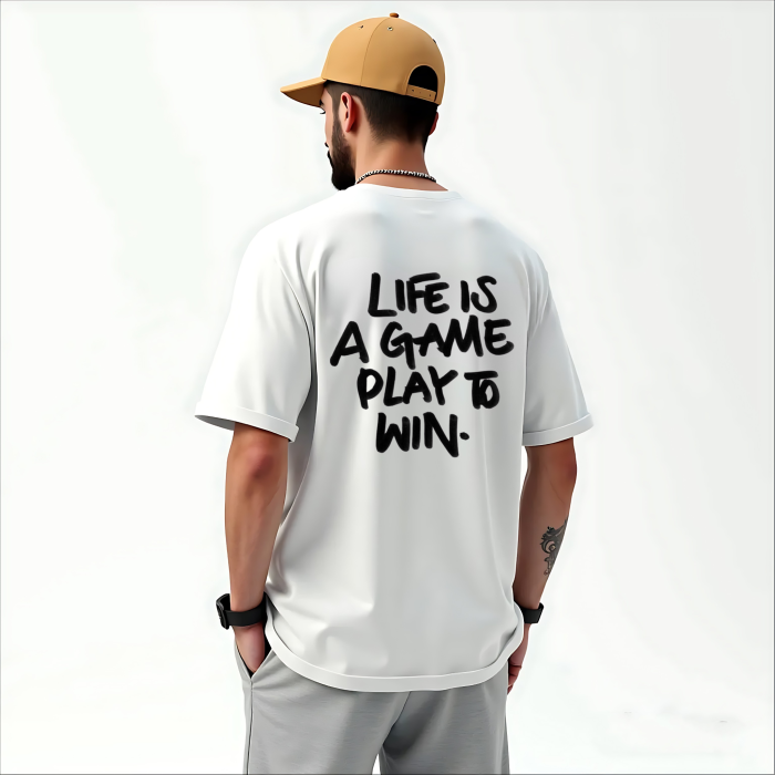 Tricou oversized  din bumbac organic Play to win [3]