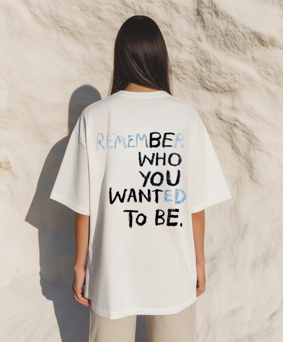 Tricou oversized  din bumbac organic Remember who you are [3]