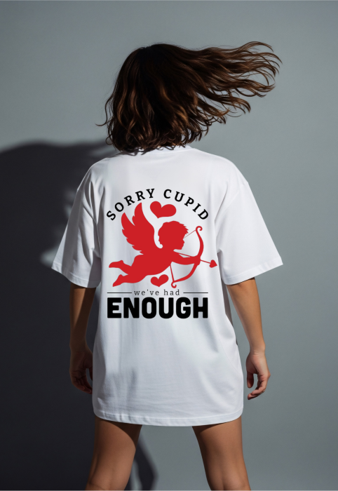 Tricou oversized din bumbac organic  Sorry Cupid [3]
