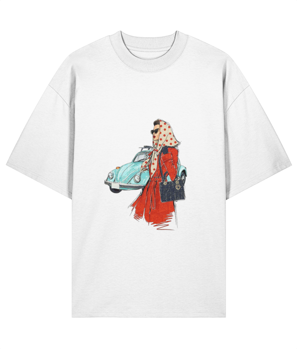 Tricou oversized din bumbac organic  Vintage girl [4]