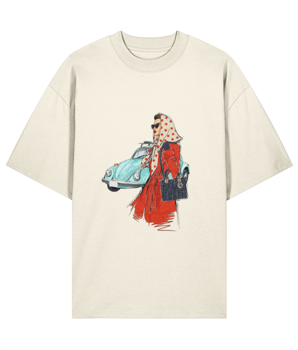 Tricou oversized din bumbac organic  Vintage girl [1]