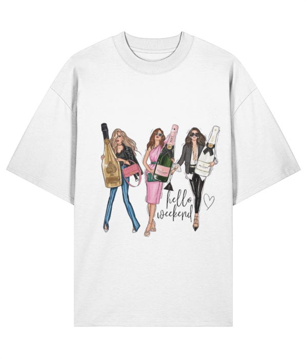 Tricou oversized  din bumbac organic Week-end girls [4]