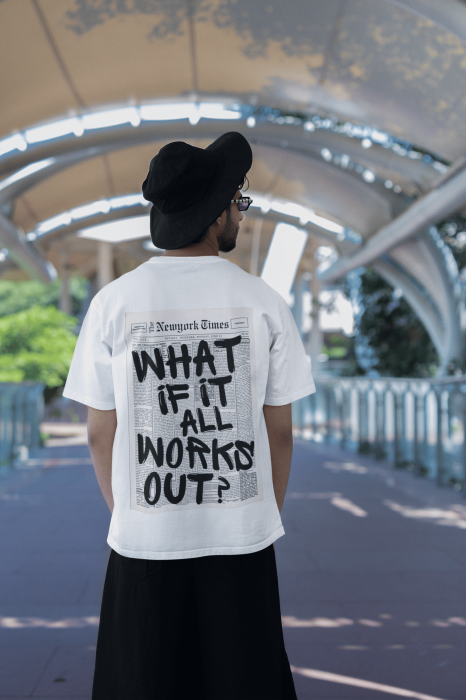 Tricou oversized  din bumbac organic What if all works out? [3]