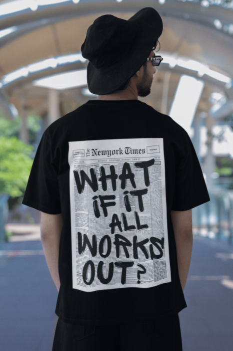 Tricou oversized  din bumbac organic What if all works out? [4]