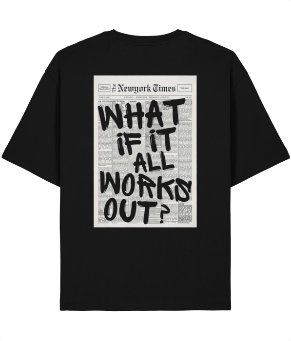 Tricou oversized  din bumbac organic What if all works out? [5]