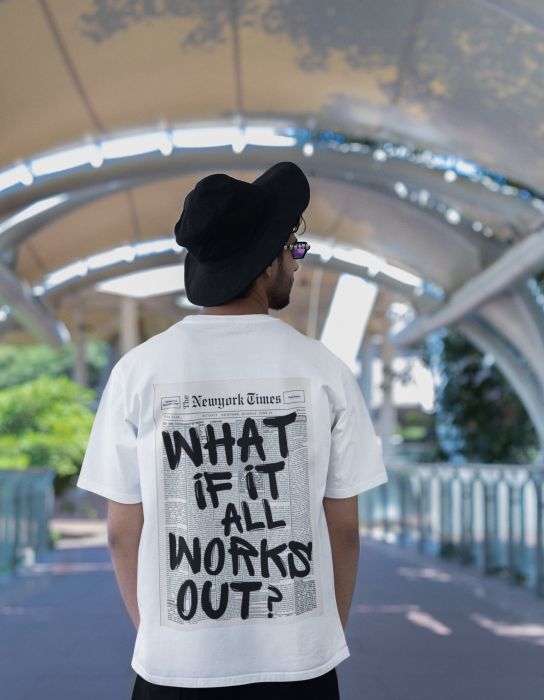 Tricou oversized  din bumbac organic What if all works out? [3]
