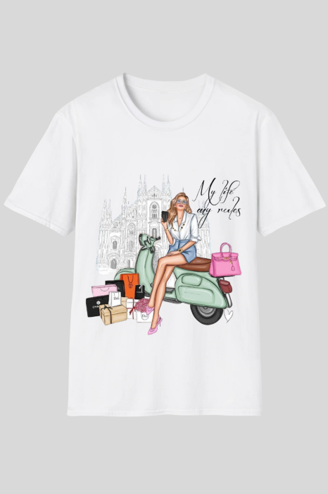 Tricou unisex din bumbac 100% My rules my life [2]
