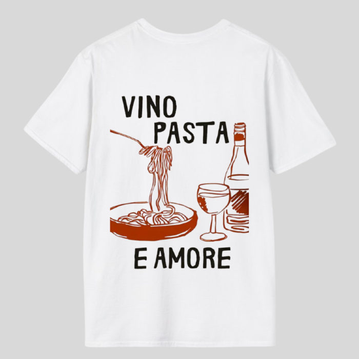 Tricou Unisex  Din Bumbac 100%  Vino pasta amore [2]