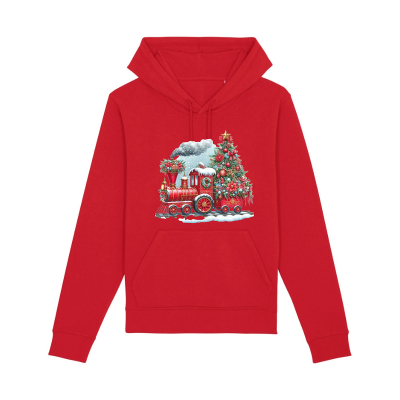 HANORACE PERSONALIZATE - HANORAC UNISEX DIN BUMBAC ORGANIC CHRISTMAS TRAIN