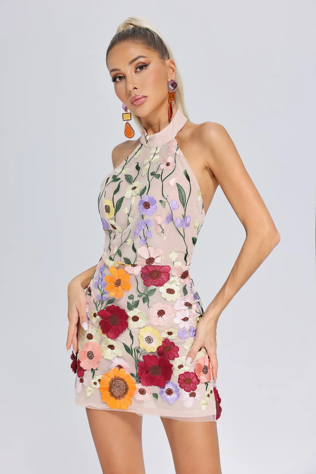 ROCHII SCURTE - ROCHIE SCURTA ELEGANTA INFLORATA