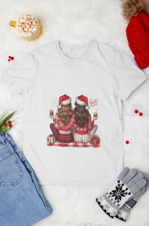 COLECTIA DE CRACIUN - TRICOU DIN BUMBAC ORGANIC BEST FRIENDS CHRISTMAS