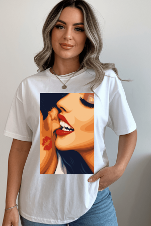 Colectia Fashionista - Tricou din bumbac organic personalizat cu imagini print tematica la moda