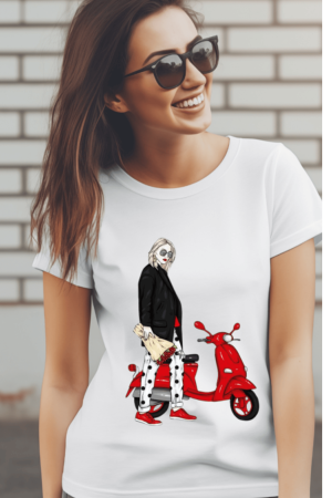 Colectia Fashionista - Tricou din bumbac organic personalizat cu imagini print tematica la moda