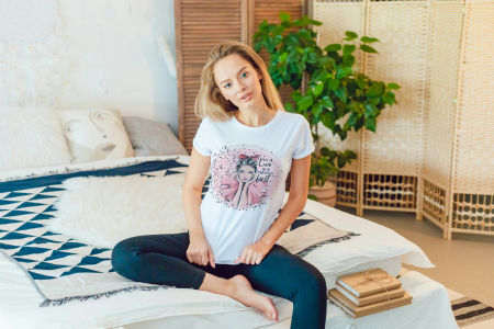 COLECTIA FASHIONISTA - Tricou din bumbac organic personalizat cu imagini print tematica la moda