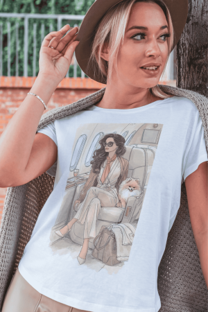 Tricouri pentru femei - Tricou din bumbac organic personalizat cu imagini print tematica la moda