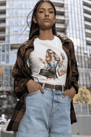 Colectia Fashionista - Tricou din bumbac organic personalizat cu imagini print tematica la moda