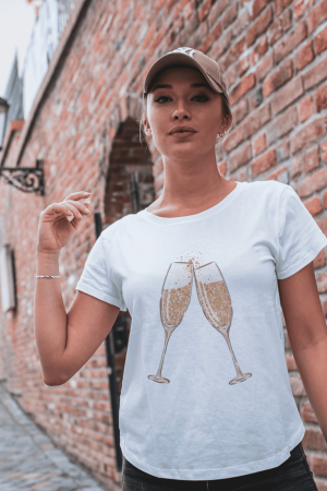 Colectia Petrecerea Burlacitelor - Tricou din bumbac organic personalizat cu imagini print tematica la moda