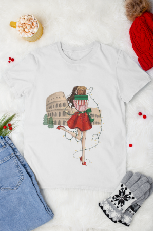COLECTIA DE CRACIUN - TRICOU DIN BUMBAC ORGANIC CHRISTMAS IN ROMA
