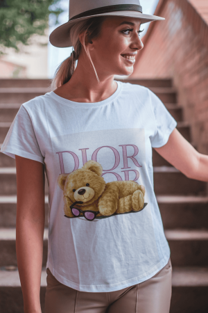 Tricouri pentru femei - Tricou din bumbac organic personalizat cu imagini print tematica la moda