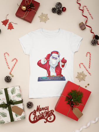 UNISEX - Tricou din bumbac organic personalizat cu imagini print tematica moda de Craciun.