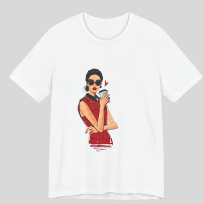 Colectia Fashionista - Tricou din bumbac organic personalizat cu imagini print tematica la moda