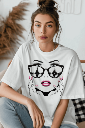 Colectia Fashionista - Tricou din bumbac organic personalizat cu imagini print tematica la moda