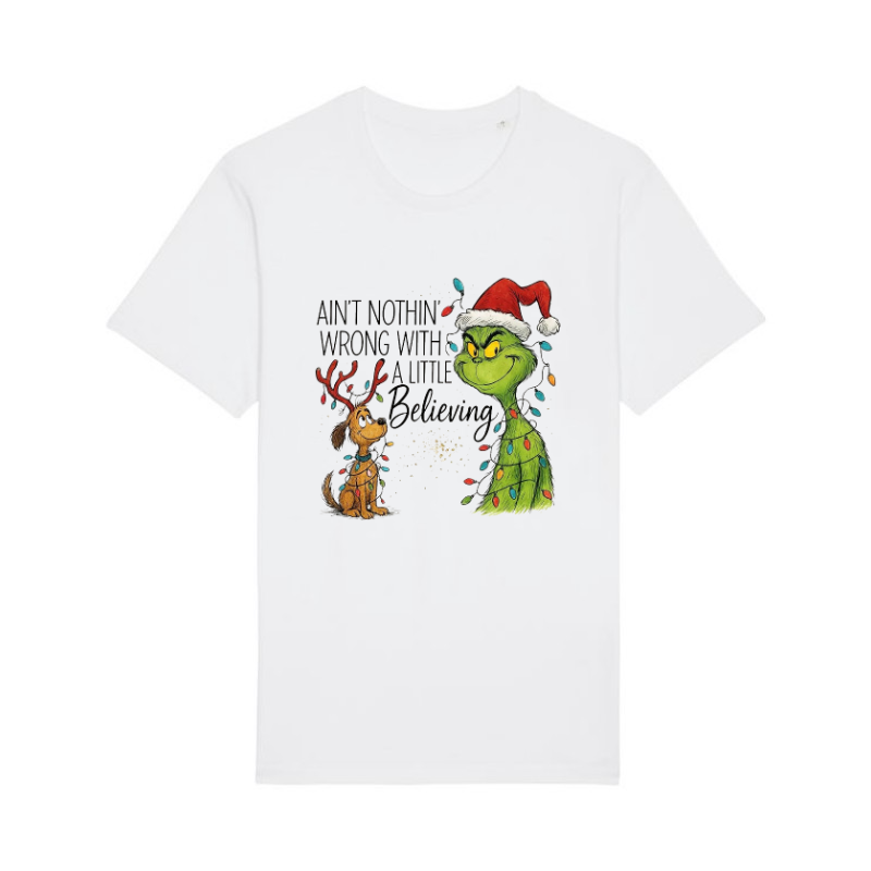 Tricou din bumbac organic personalizat cu imagini print tematica moda de Craciun. [1]