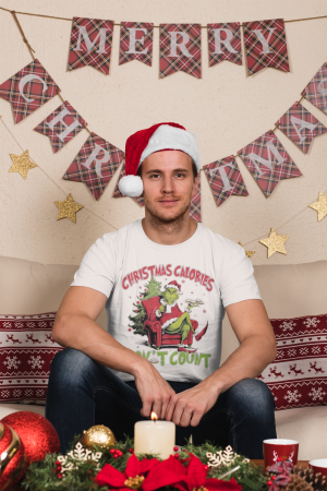 BARBATI - Tricou din bumbac organic personalizat cu imagini print tematica moda de Craciun.