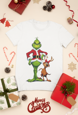 Tricou din bumbac organic personalizat cu imagini print tematica moda de Craciun. [0]